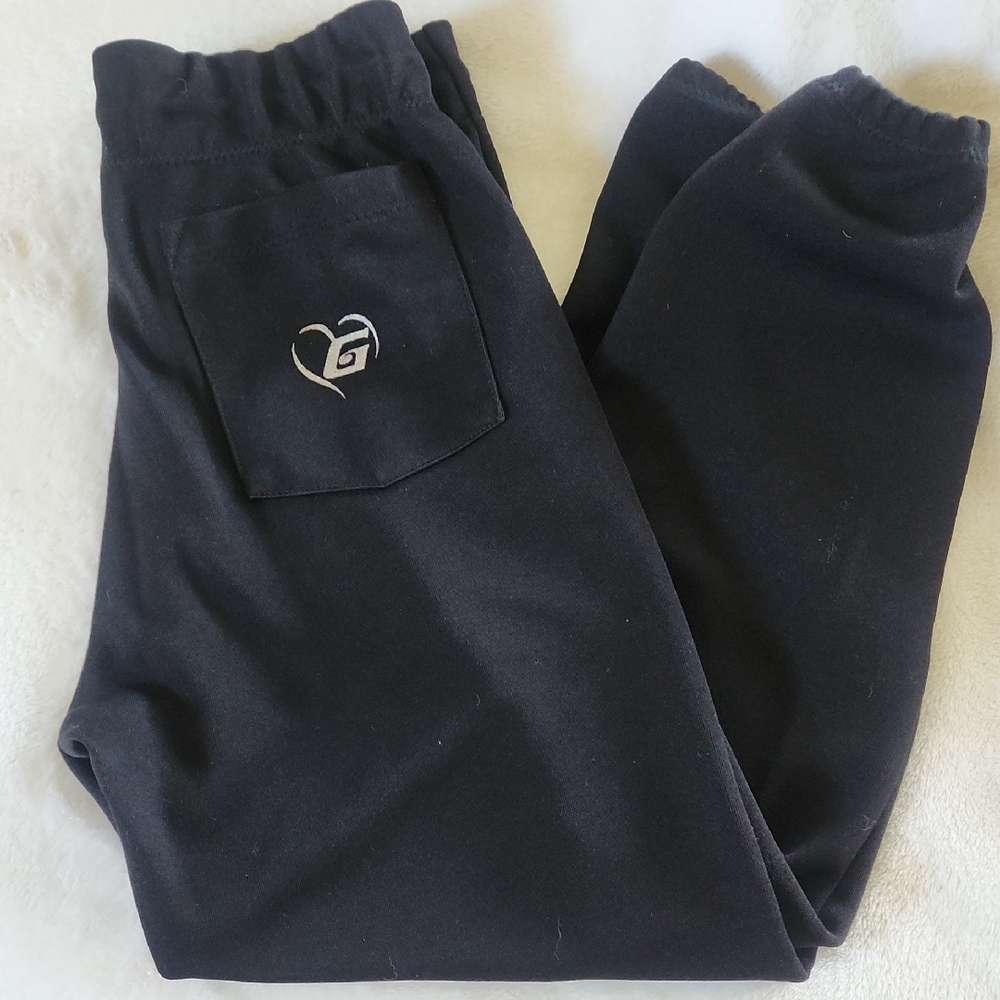 Black Softball Pants with Heart Logo Pocket